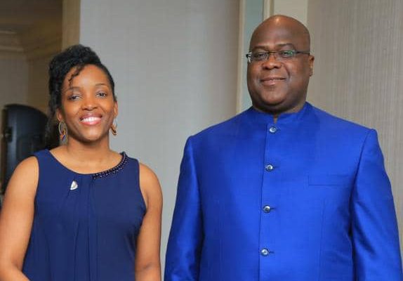 Dr Sandrine Ngalula, DG de l'ARE, et le Président Félix A. Tshisekedi